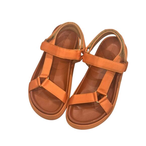 Ulla Johnson Women’s Astra Sport Satin Sandal Round Toe Orange Size 37 NWOT - Picture 9 of 12